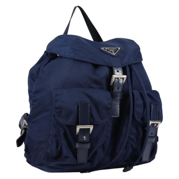 PRADA Backpack Nylon Blue Silver - Picture 1 of 10